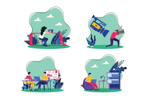 Business Work Flat Illustration: A Versatile Asset for Modern Branding