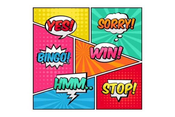 Comic Specch Bubbles Text Pop Art