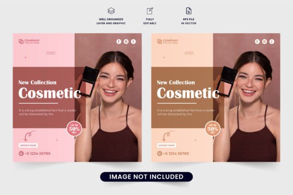 Modern Cosmetic Business Template Vector