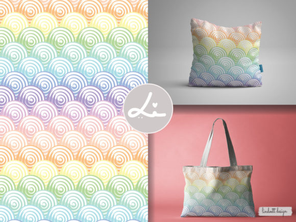 Seamless Pattern Rainbow Swirl