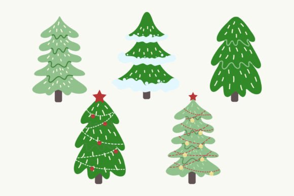 Set of Christmas Tree Illustration: A Strategic Asset for Modern Creators