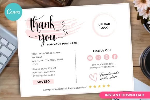 Thank You Card Business Template Canva