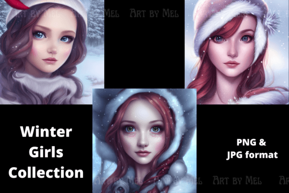 Winter Girls Collection: Elevating Your Creative Projects with High-Resolution Digital Art