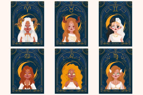 Zodiac Sign Character Illustration Part1: A Creative Vector Collection